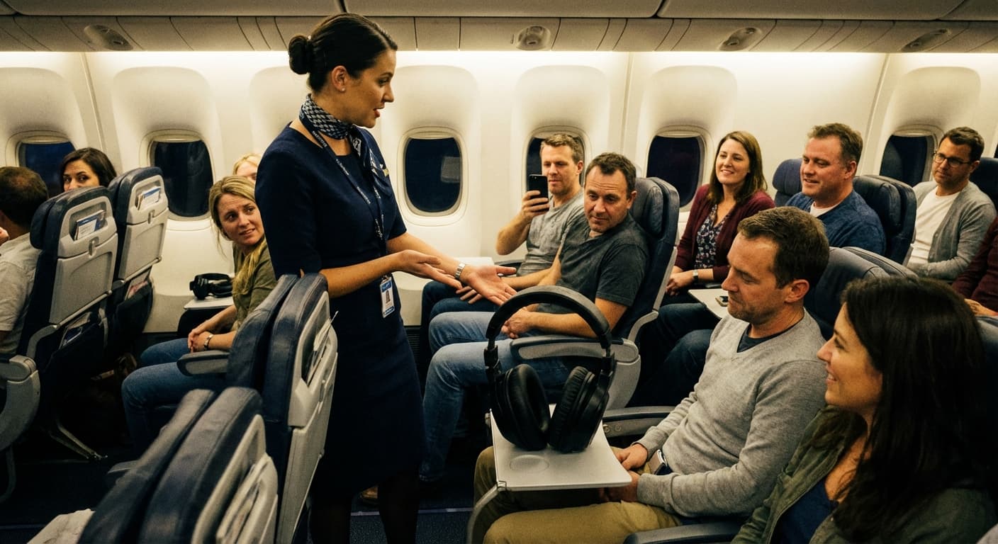“Anited” Airlines Mandates Silence: Headphones or Walk the Plank