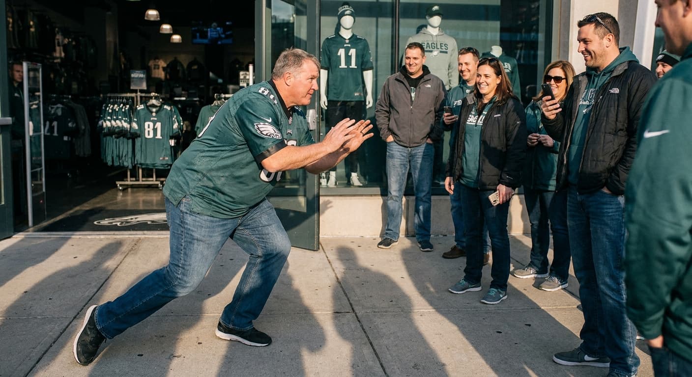 Eagles' Unique Strategy: Retired Left Tackle Now Guarding Gift Shop Jerseys