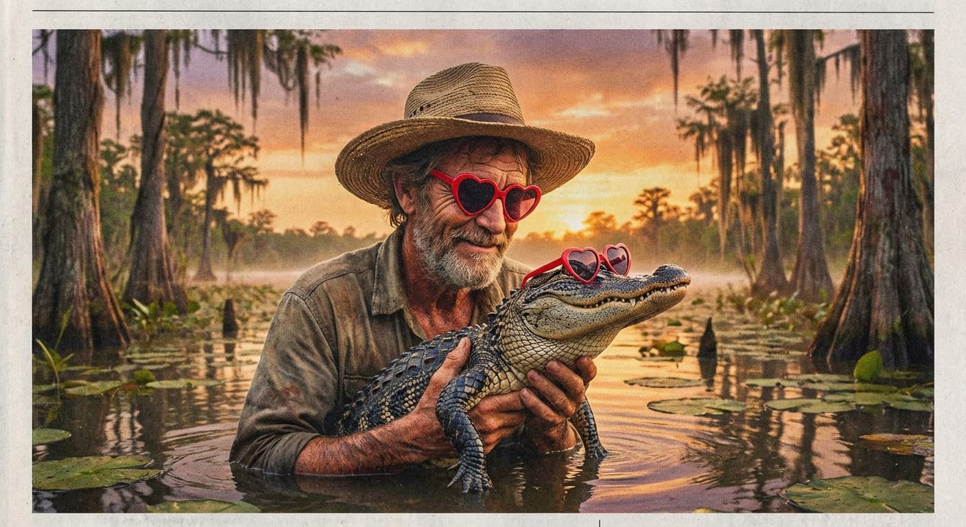 Florida Man Declares 'Love at First Bite' with Alligator