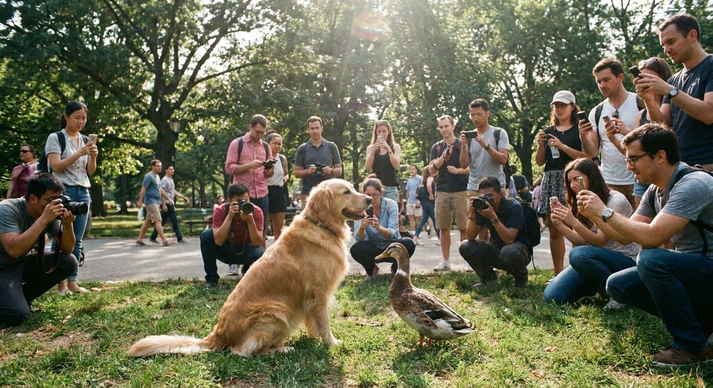 Nation Debates Leadership in Duck-Dog Duo: Clearly, the Duck Reigns Supreme
