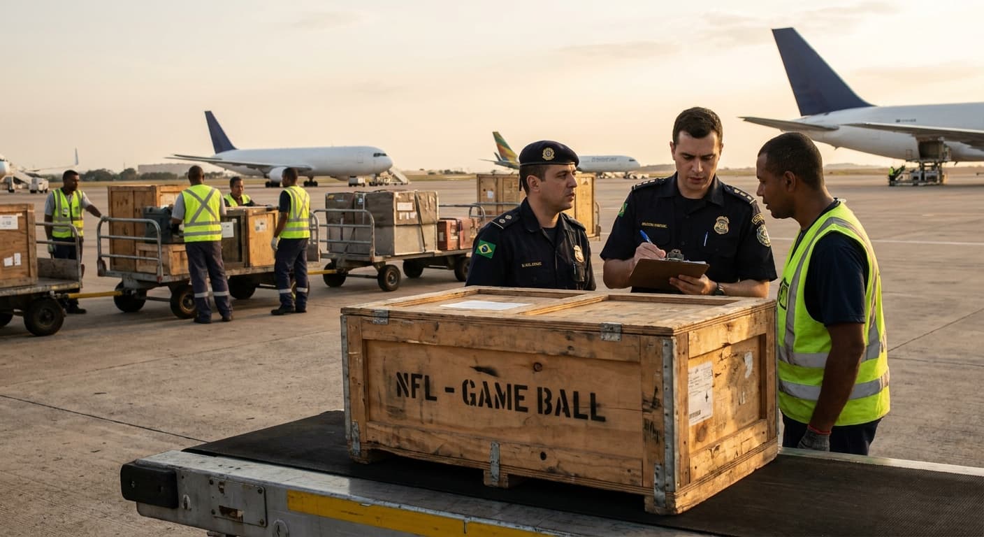 NFL Team Ships Game-Winning Football in Wooden Crate Labeled for Export