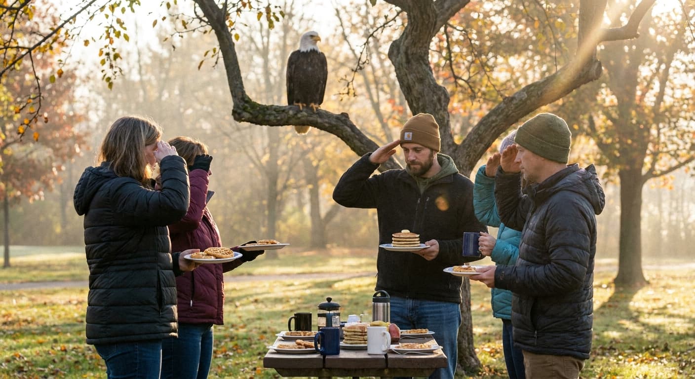 Patriotism Reaches Frenzied Heights as Citizens Salute Breakfast and Eagles Unionize