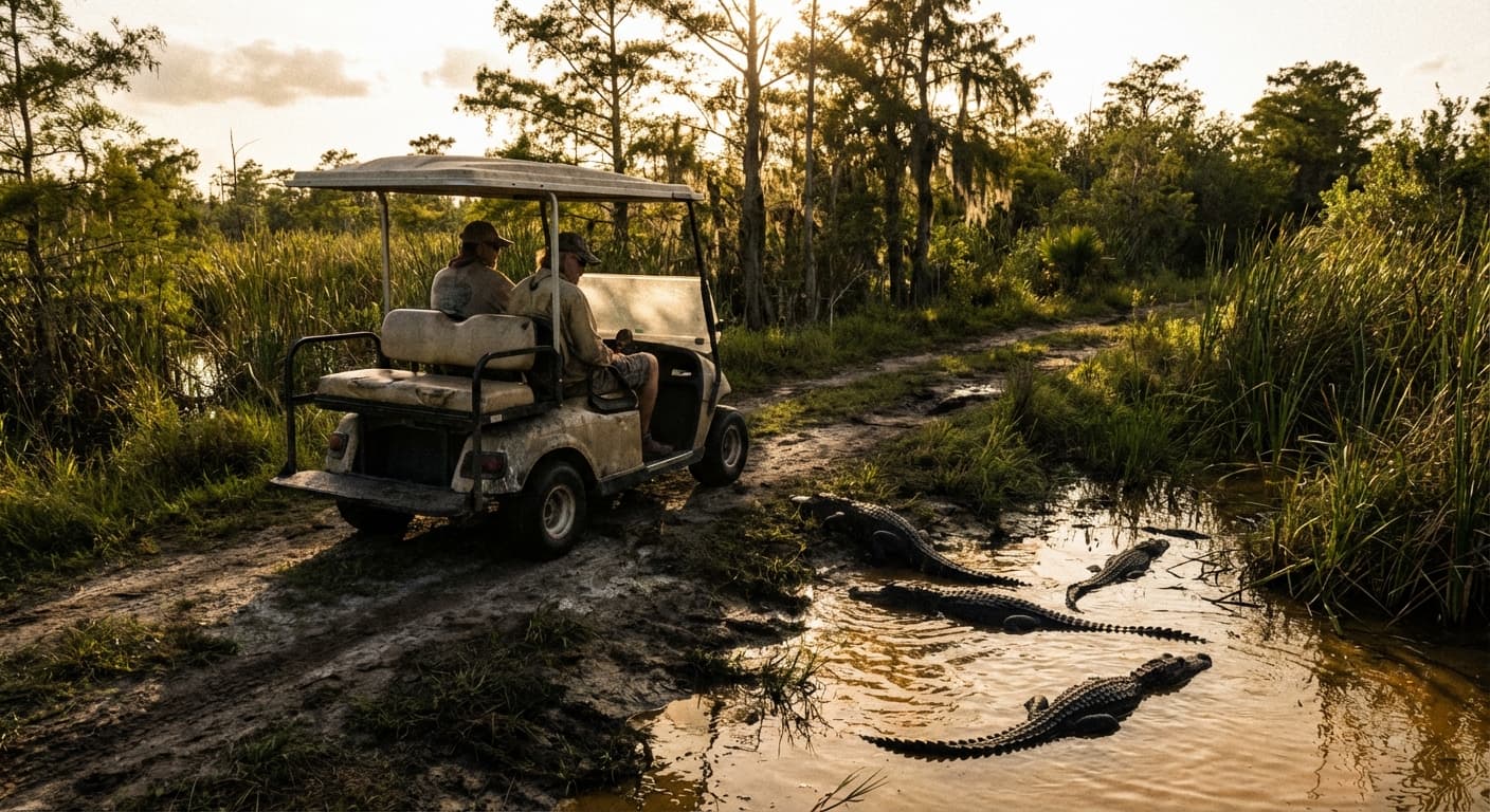 Sentient Golf Cart Makes Break for Freedom, Ignites Slow-Speed Alligator Pursuit