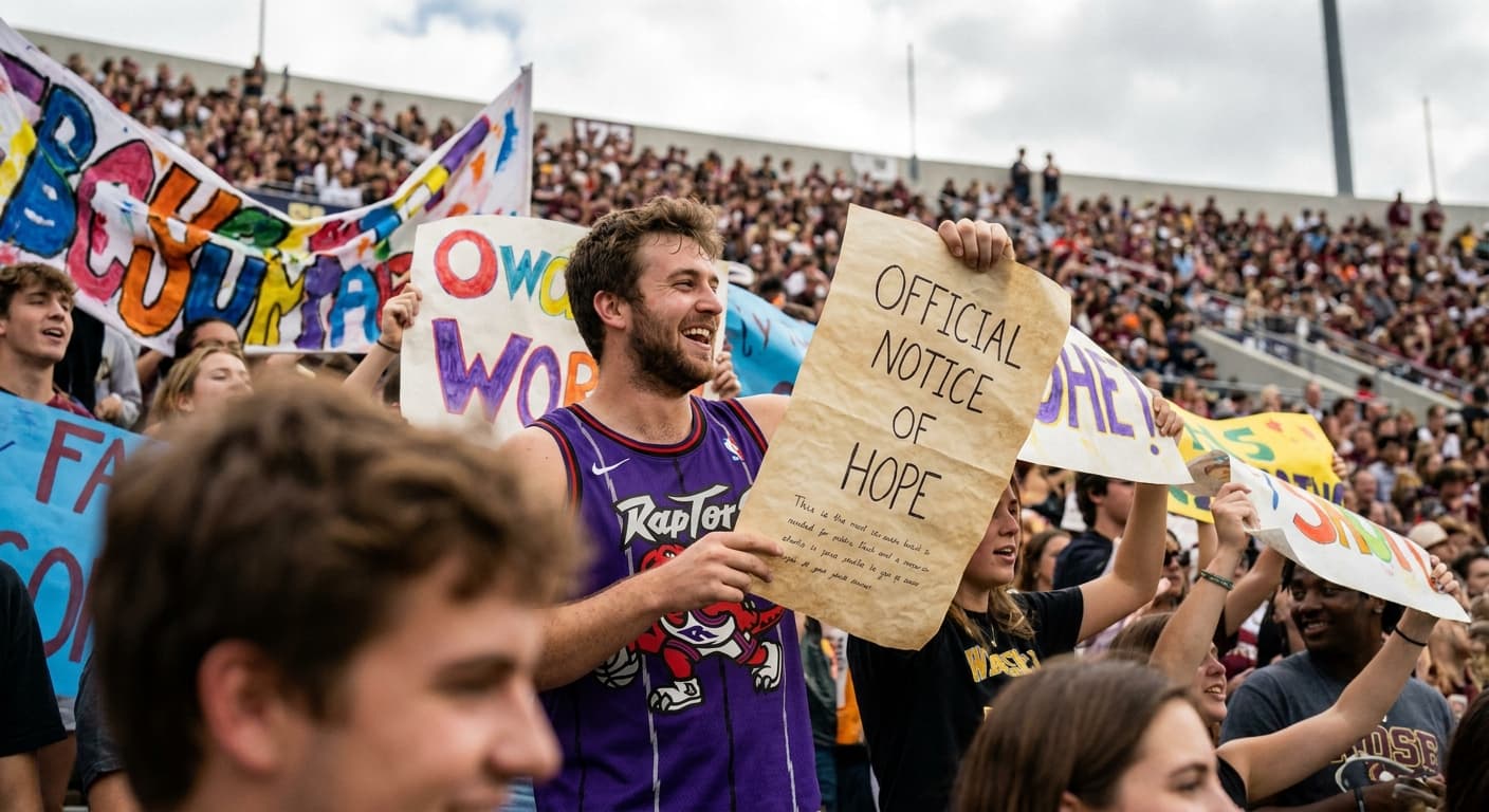 Superfan Guarantees Team's 12-0 Record, Lists Absurd Penalties with Legal Flair